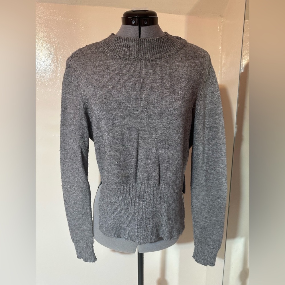 RD Style Grey Wool-Blend Open-Back Sweater - Size M